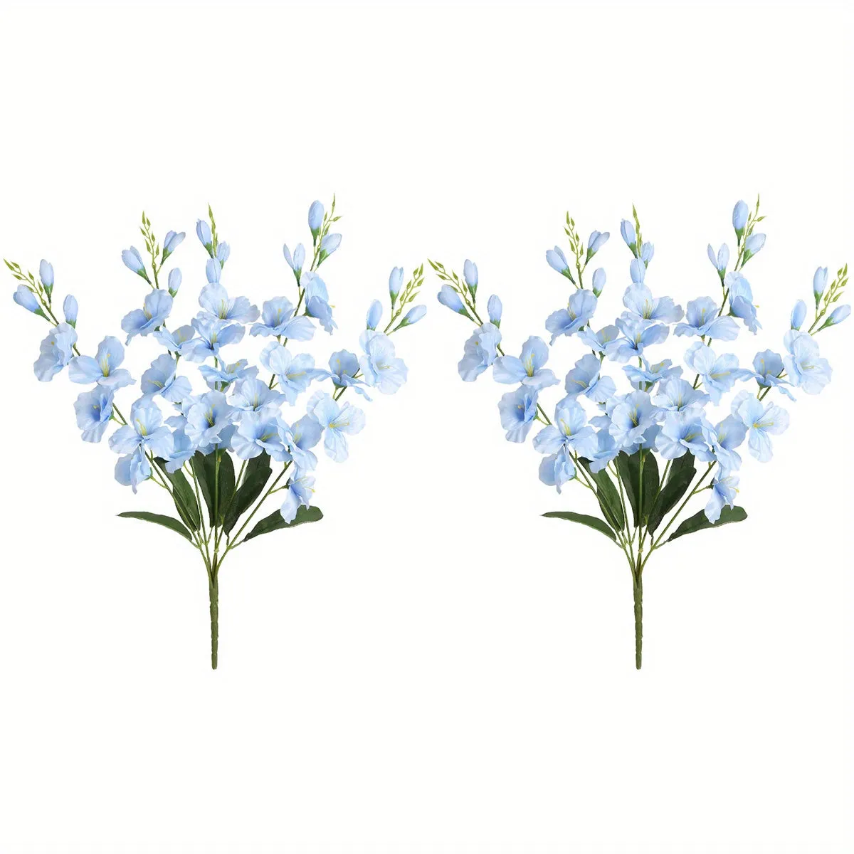2 Bouquets of 10PCS Artificial Silk Gladiolus Flowers, 24.4in Tall, White, for Home, Wedding, and Garden Arrangement Decoration