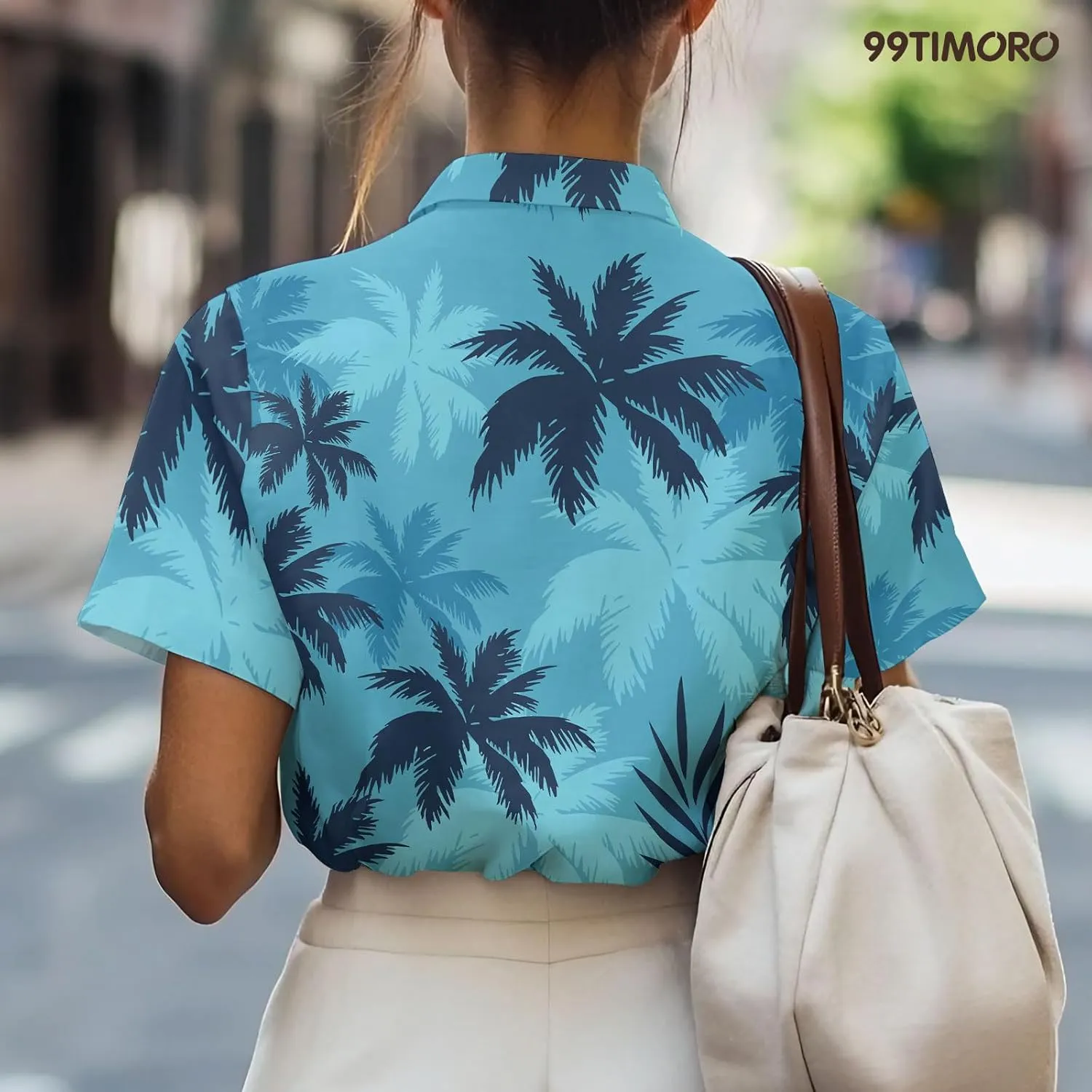99TIMORO Game Character Hawaiian Shirt, Anime Movie Short Sleeve, Funny Print Button Down Top