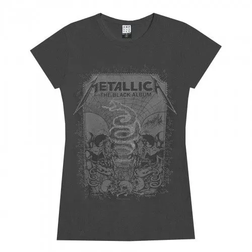 Amplified Womens/Ladies The Black Album Skull Snake Metallica T-Shirt