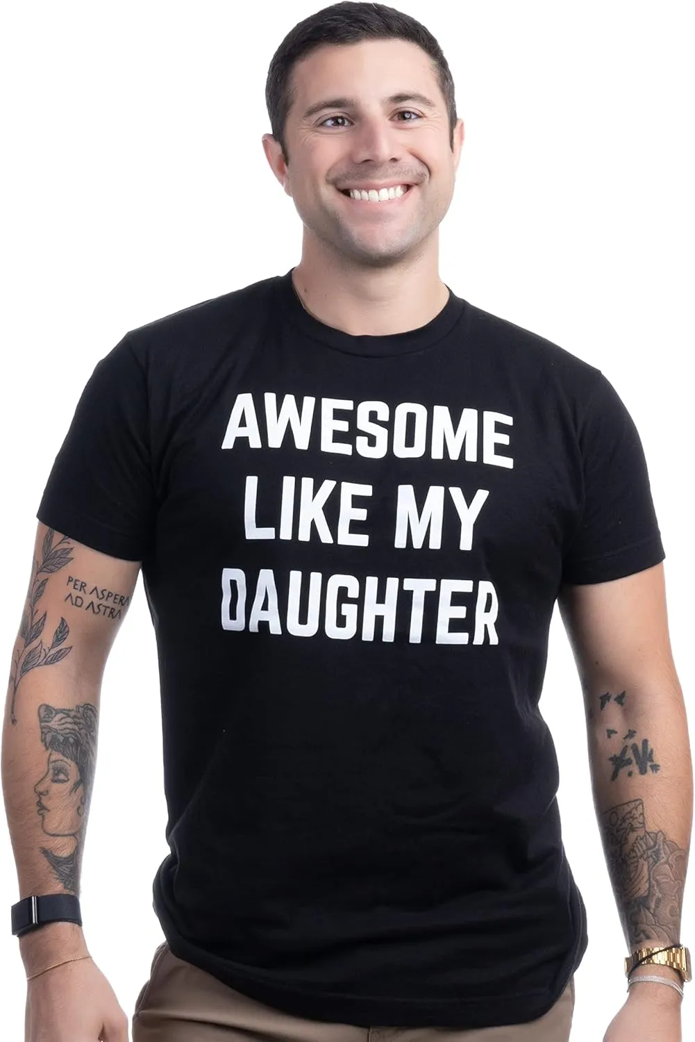 Awesome Like My Daughter | Funny Tee Shirt, Sarcastic Saying Humor Dad Joke T-Shirt for Father Grandpa Daddy