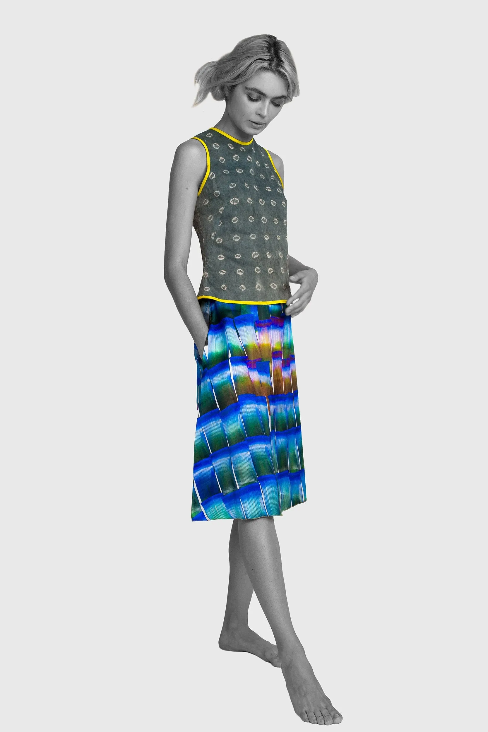 Blue Shibori Top