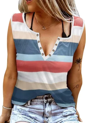 ETCYY Women Sleeveless V Neck Tank Tops Floral Print Loose Fit Causal Summer Country Music Ring Hole T Shirts