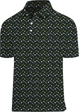Golf Shirts for Men Printed Performance Moisture Wicking Short Sleeve Dry Fit Polo Shirts