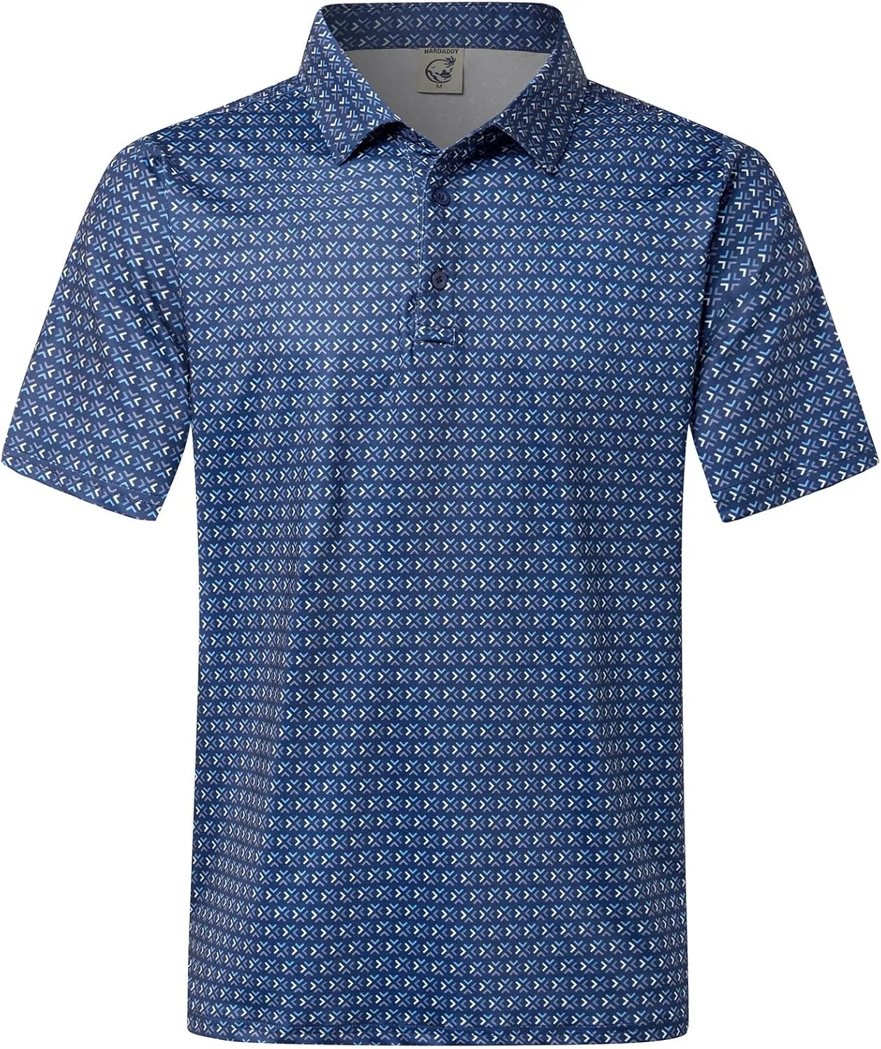Hardaddy Men's Moisture Wicking Polo Shirts Printed Dry Fit Short Sleeve Collared Golf Shirt