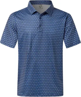 Hardaddy Men's Moisture Wicking Polo Shirts Printed Dry Fit Short Sleeve Collared Golf Shirt