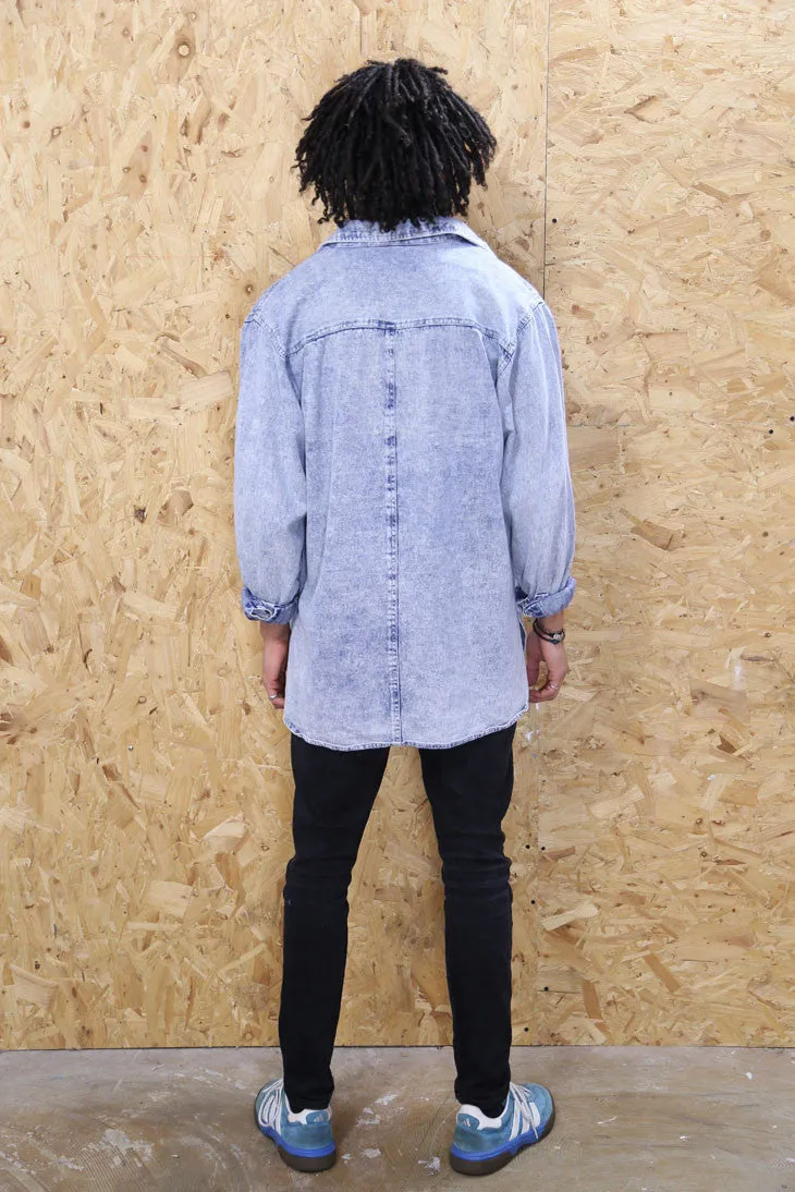 Light Acid Wash Denim Shirt