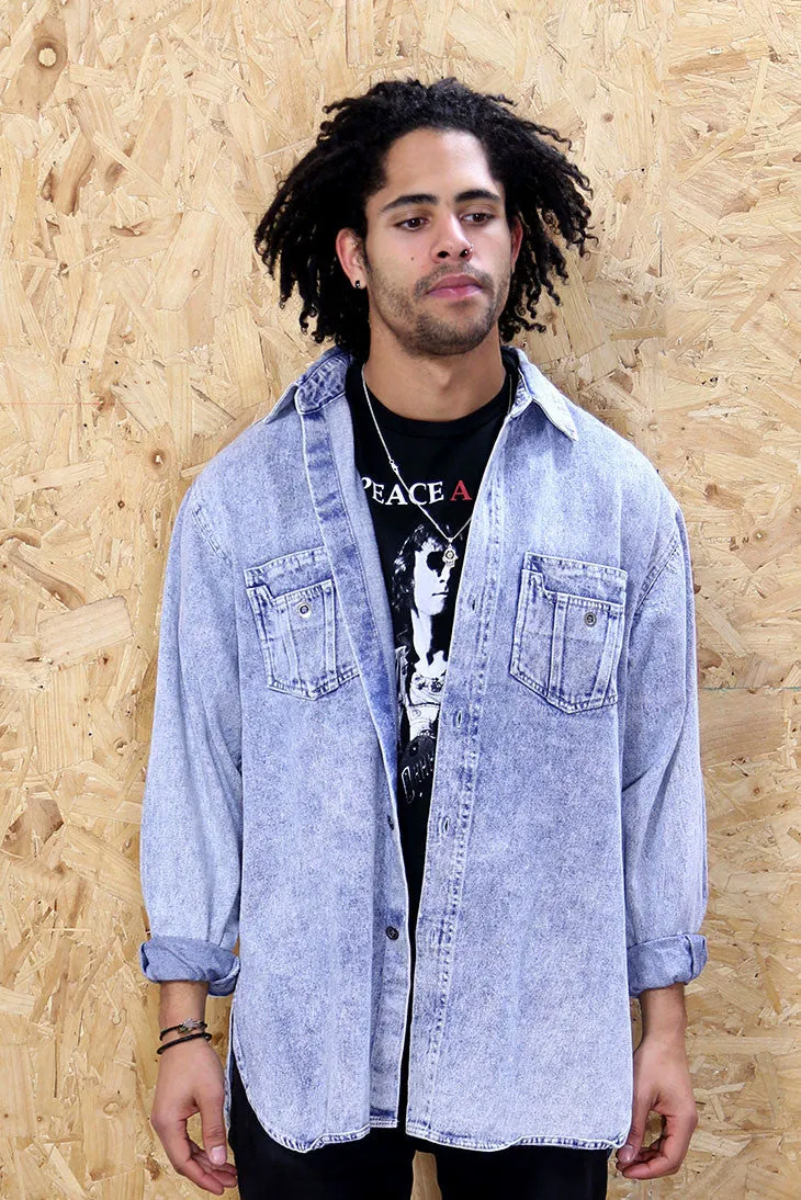 Light Acid Wash Denim Shirt