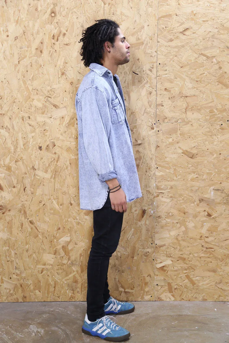 Light Acid Wash Denim Shirt