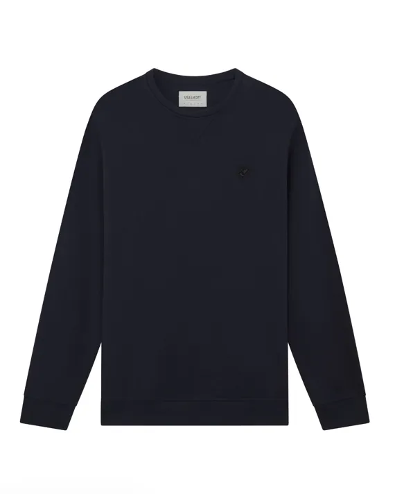 Lyle & Scott Tonal Eagle Crew Neck Sweatshirt/Dark Navy - New AW24