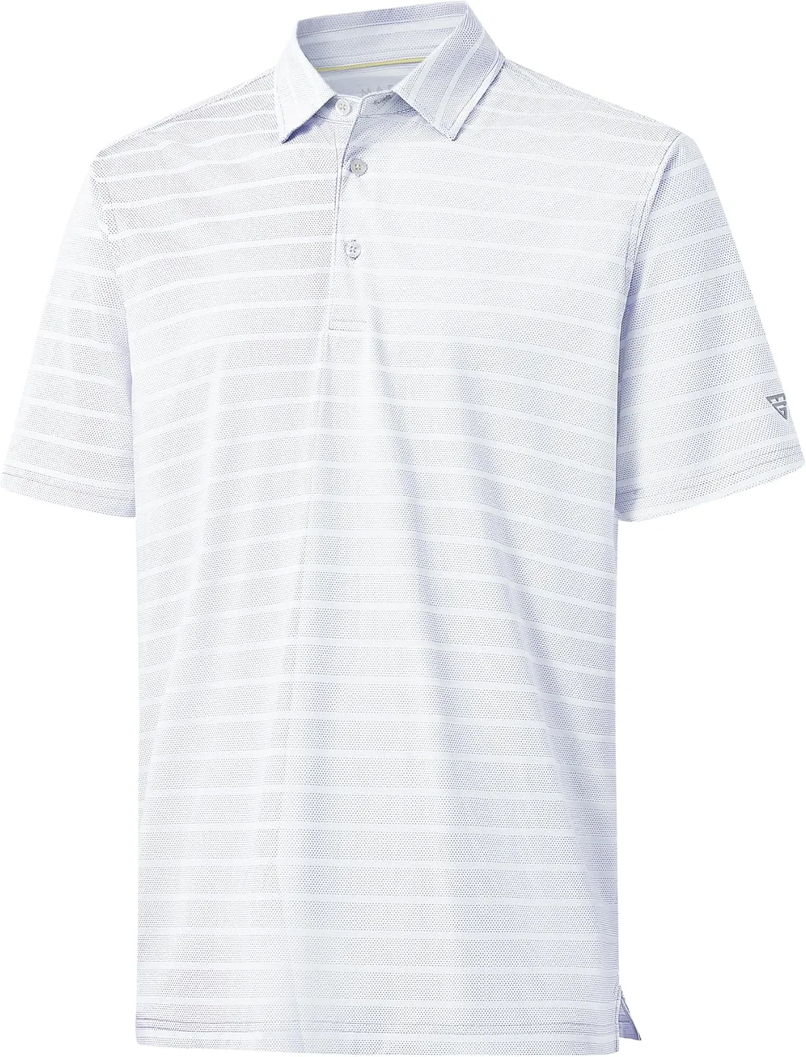 M MAELREG Men's Golf Shirts Moisture Wicking Dry Fit Lightweight Performance Short Sleeve Jacquard Striped Polo Shirts