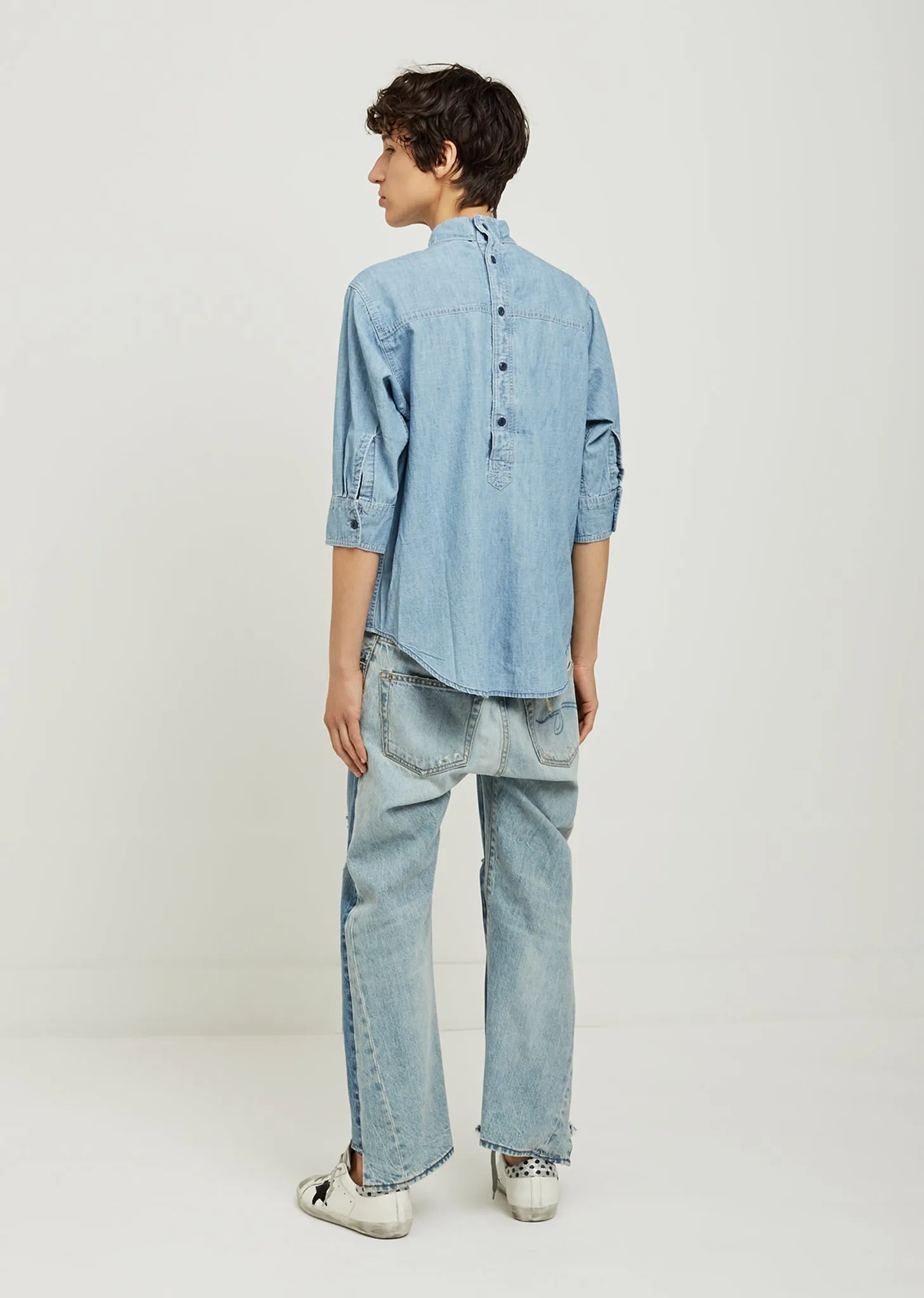 Overlap Chambray Shirt
