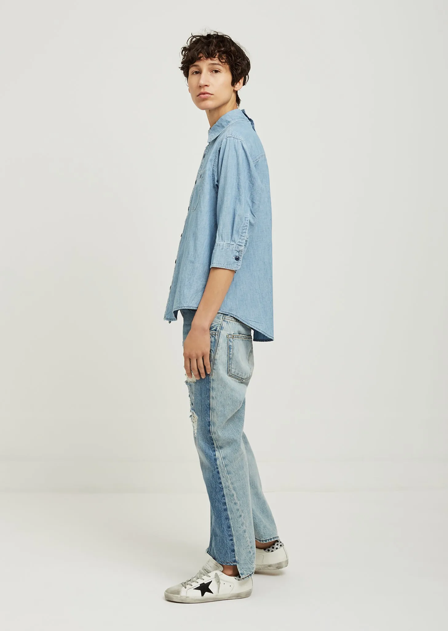 Overlap Chambray Shirt
