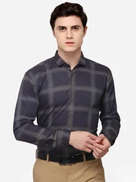 Purple Checked Slim Fit Party Wear Shirt | JB Studio
