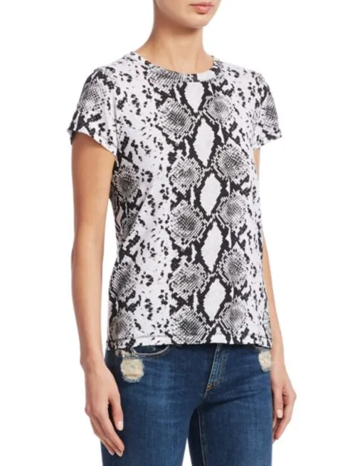 Rag&Bone - Snake Print Tee in Ivory Multi