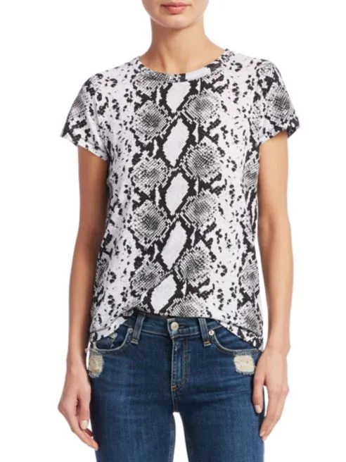 Rag&Bone - Snake Print Tee in Ivory Multi
