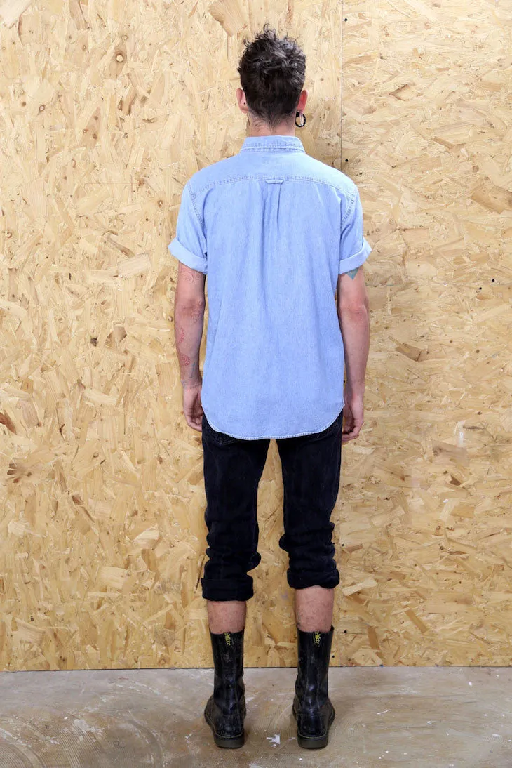 Short Sleeved Light Denim Shirt