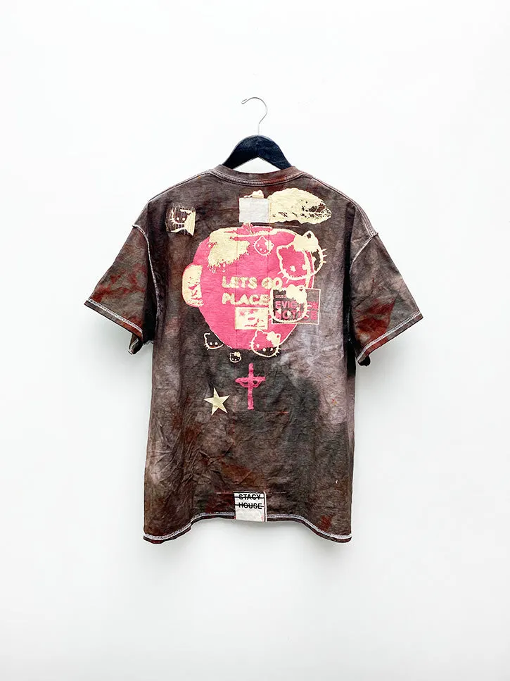 Stacy House H***o Kitt T-Shirt, Brown Tie Dye