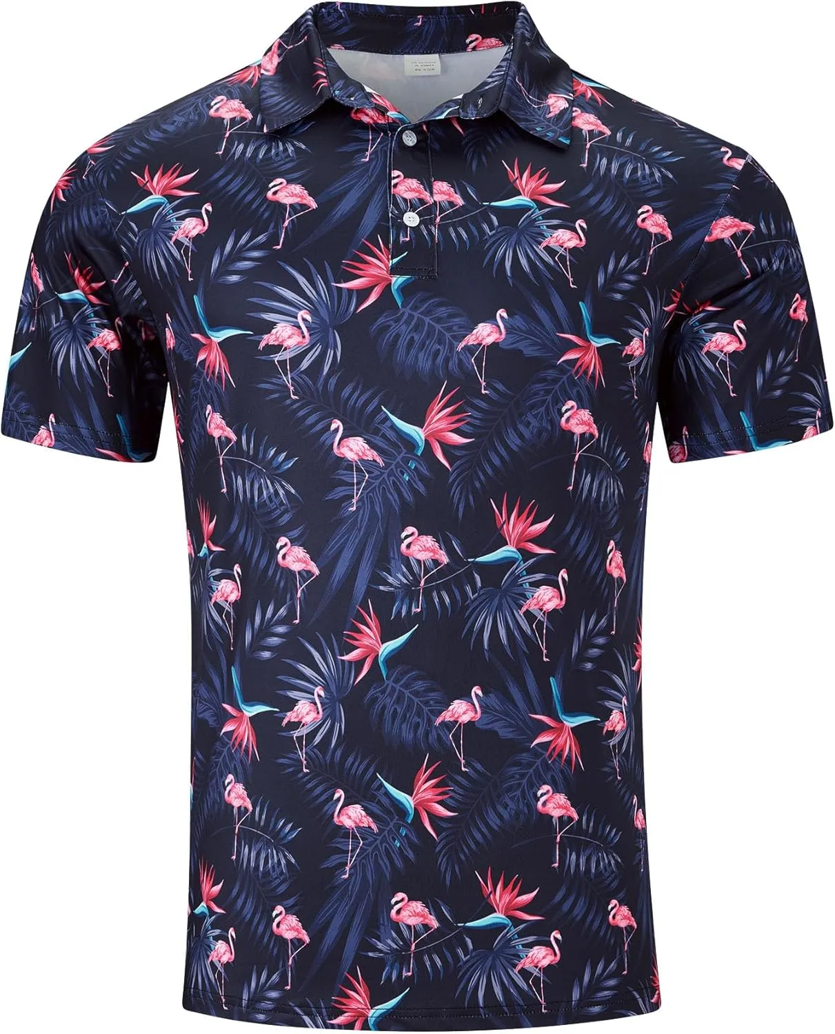 UNIFACO Mens Golf Shirt 3D Print Polo Shirts Dry Fit Performance Moisture Wicking Short Sleeve