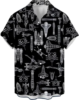WHO IN SHOP Men's Hawaiian Shirt All Patterns Print Short Sleeve Button Down Shirts